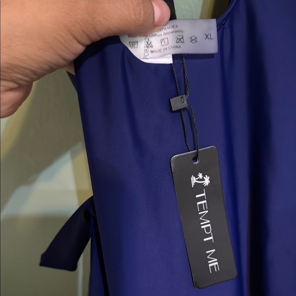 Navy Ruffle One-Piece Swimsuit - Picture 5 of 5